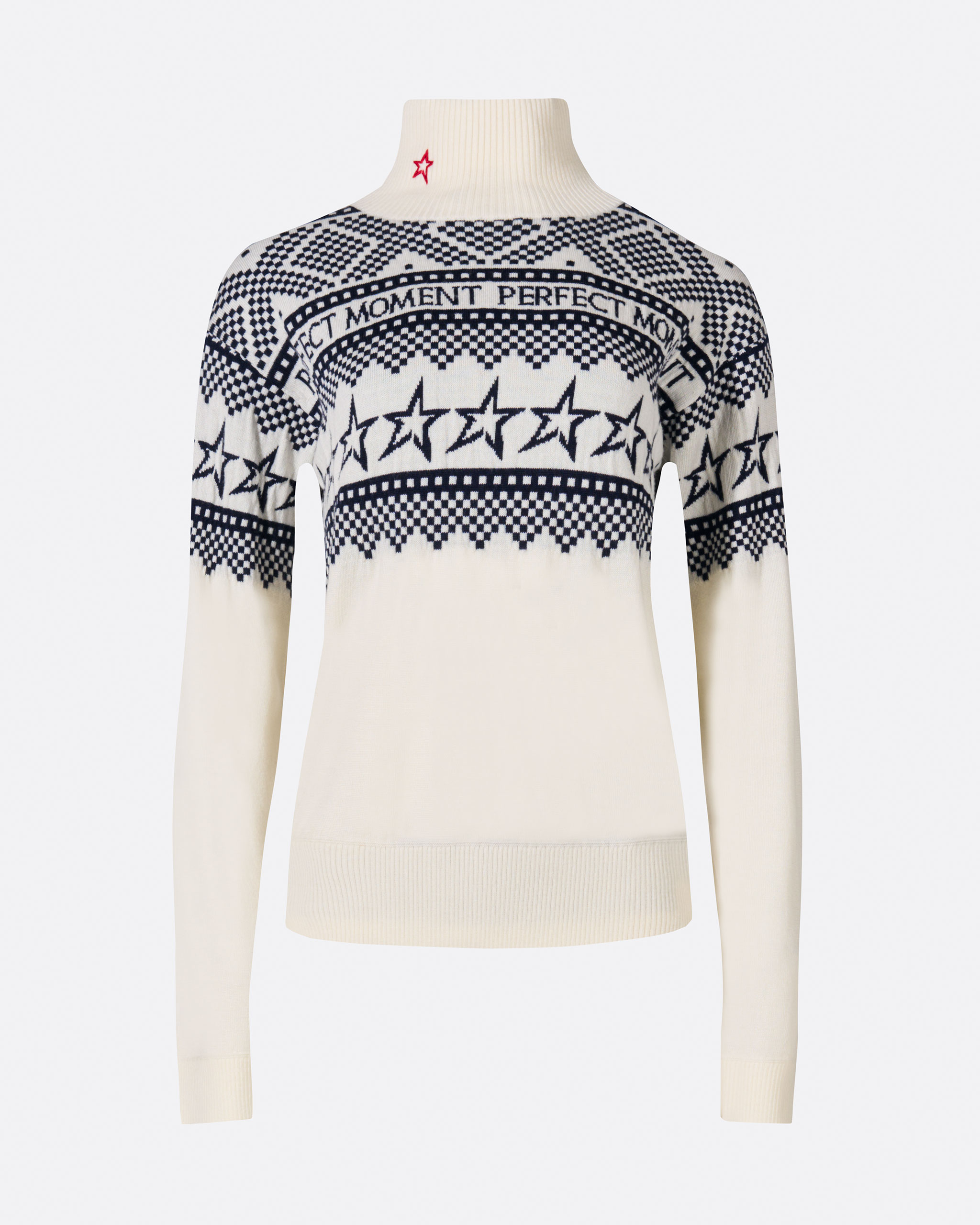 Perfect Moment Intarsia-knit Merino Wool Turtleneck Xl In White