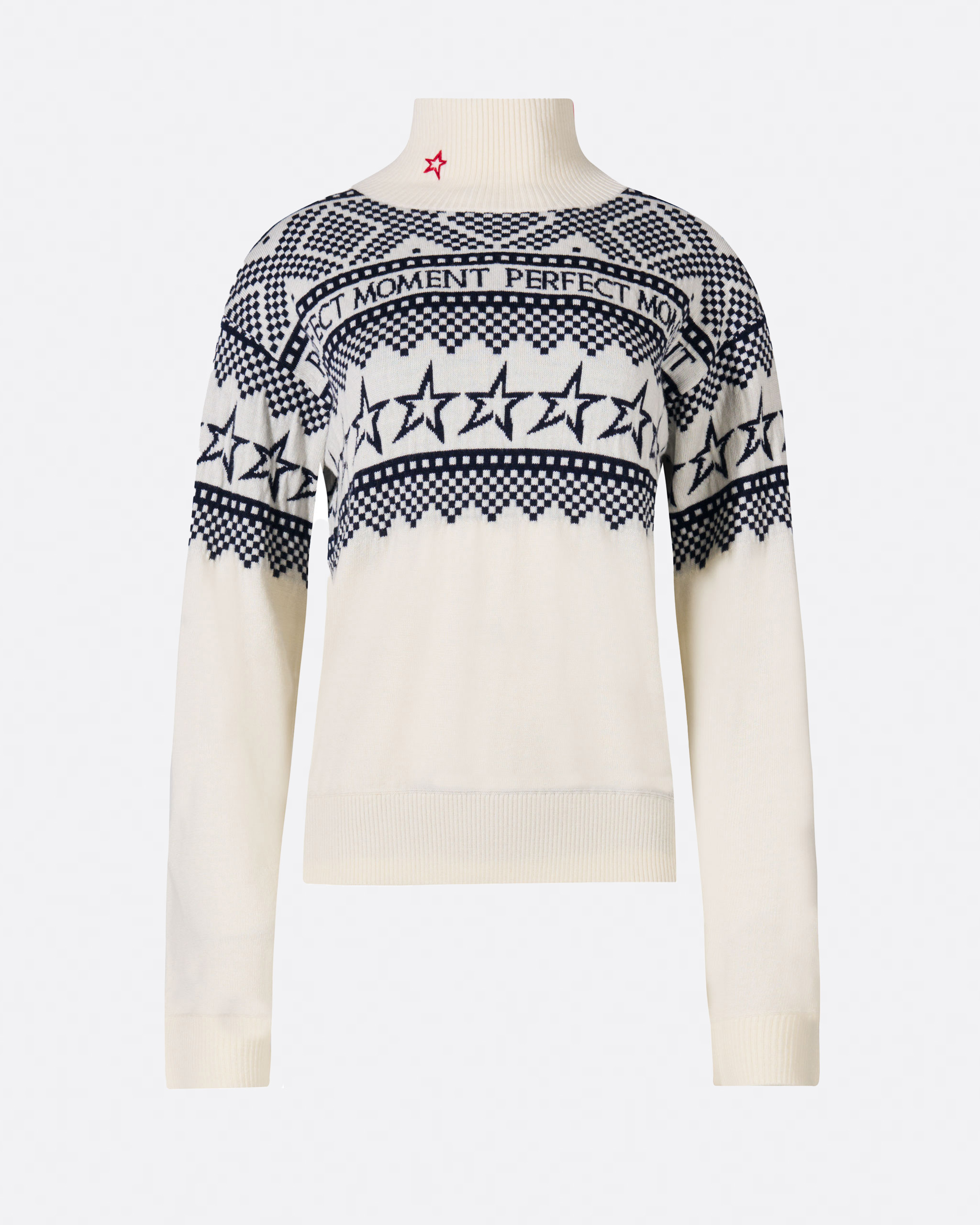 Perfect Moment Intarsia-knit Merino Wool Turtleneck Xl In White