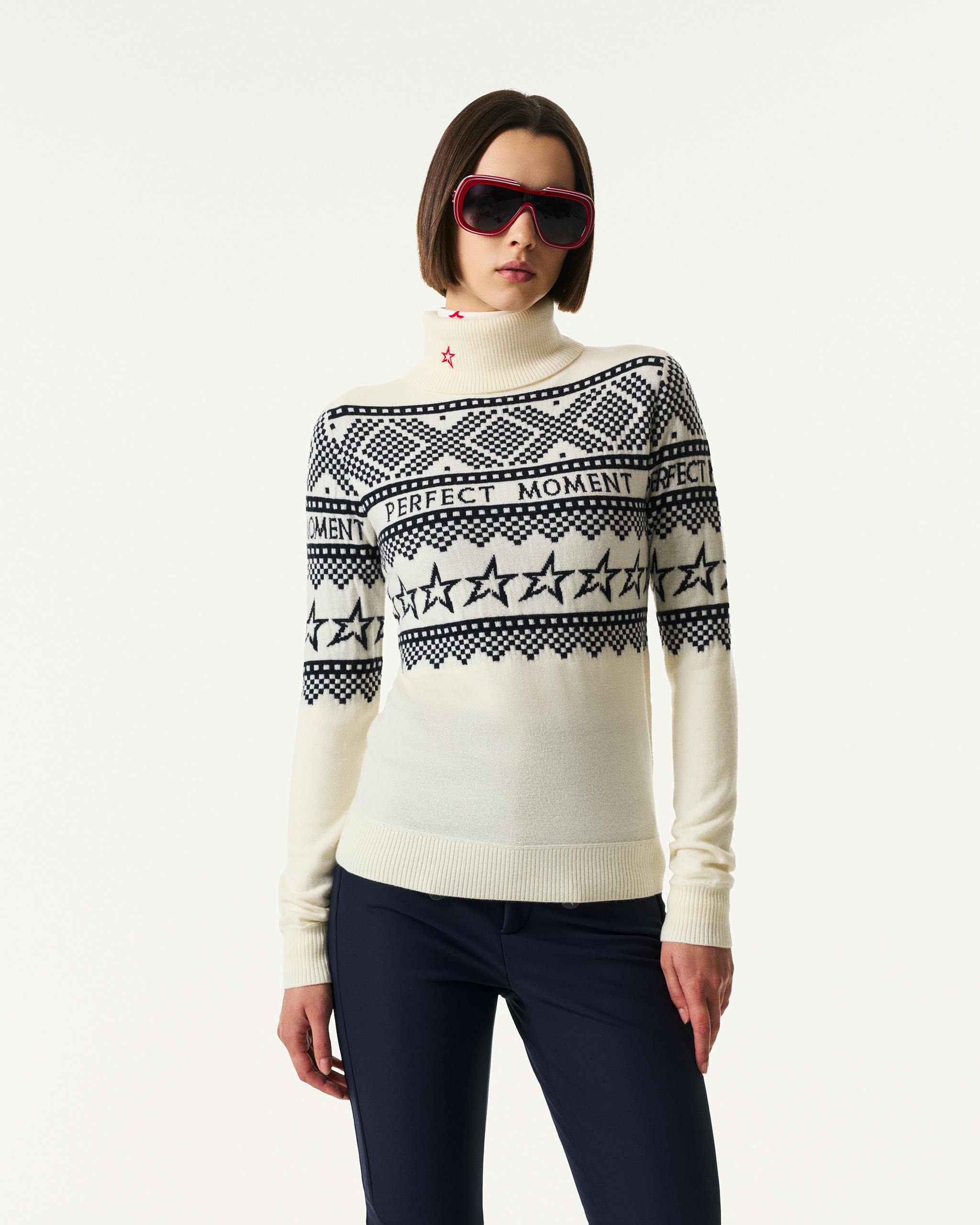 Intarsia-Knit Merino Wool Turtleneck | Perfect Moment