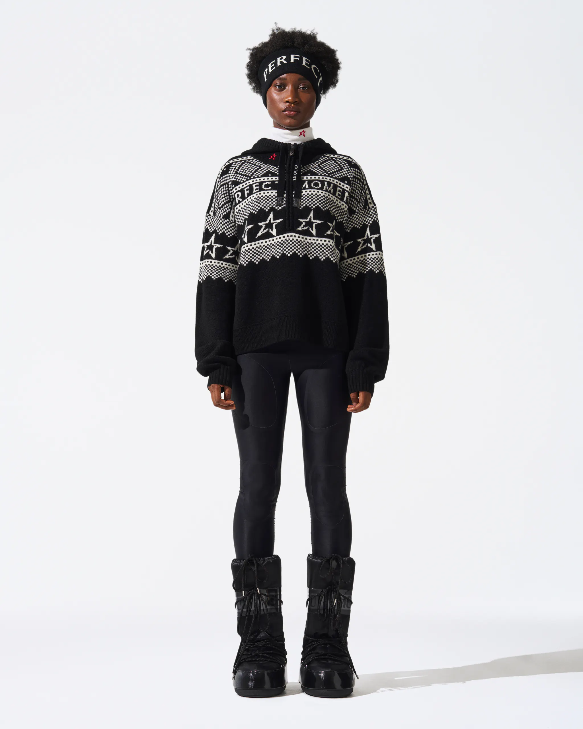 Intarsia-Knit Merino Wool Hoodie | Perfect Moment