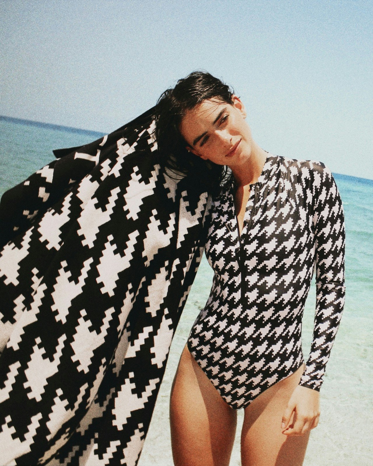 Houndstooth Long Sleeve Spring Suit 1