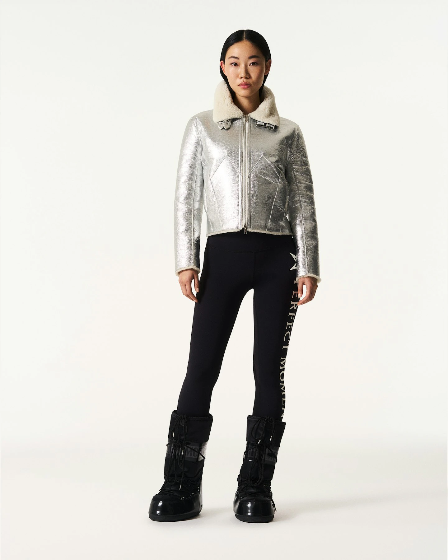Sloan Metallic Leather Aviator Jacket 1