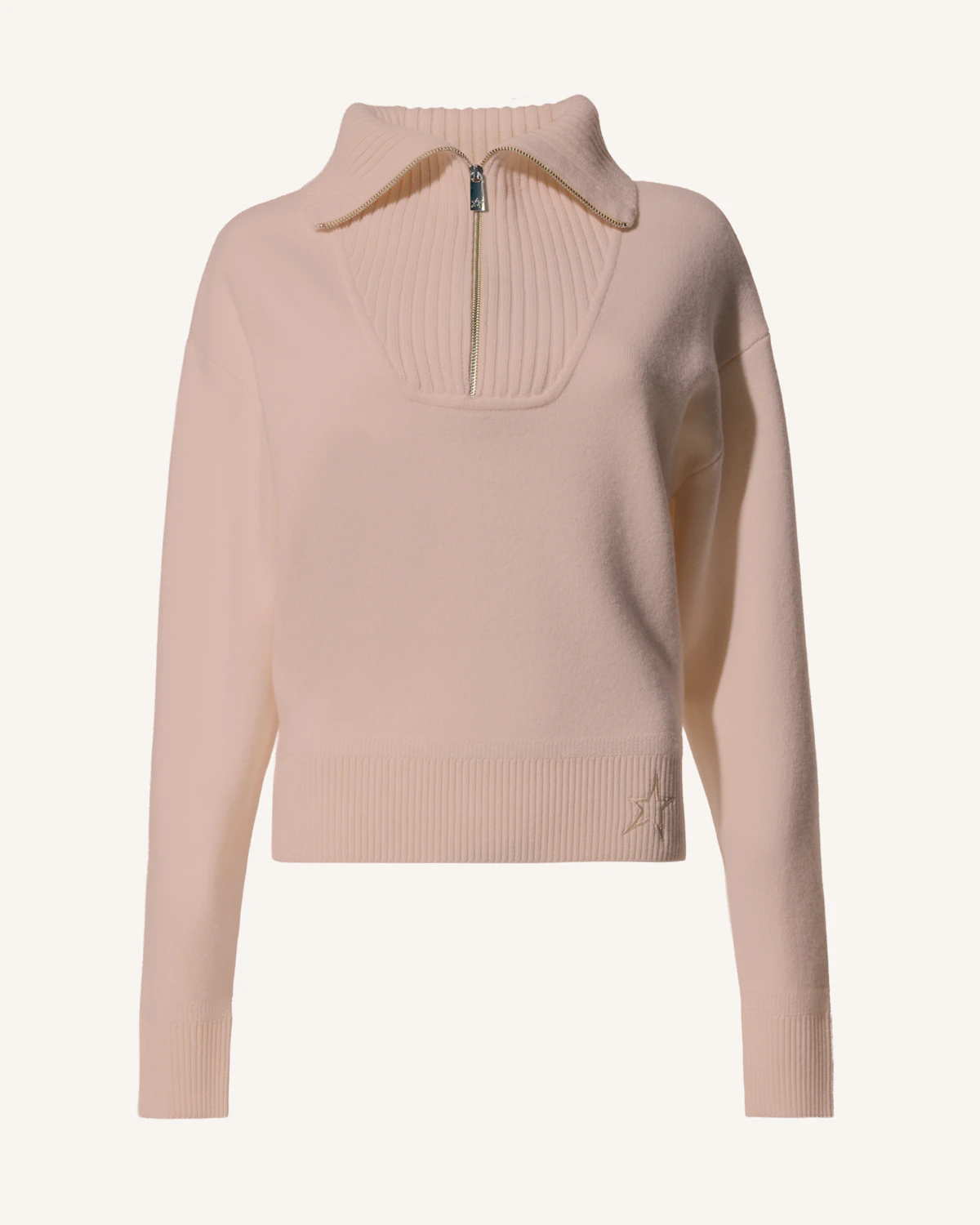 Half Zip Wool & Cashmere Top
