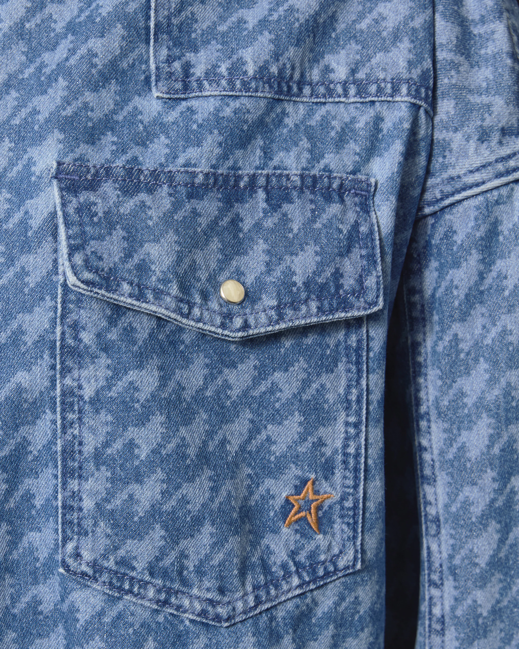 Houndstooth Denim Shirt 1