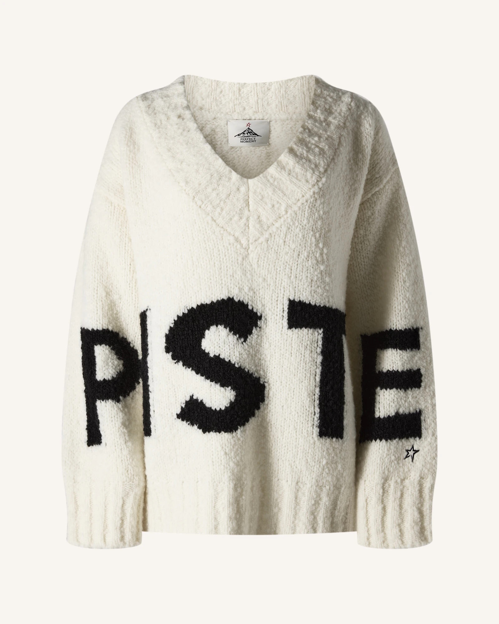 Oversized Wool V-Neck Piste Sweater 0 Oversized Wool V-Neck Piste Sweater