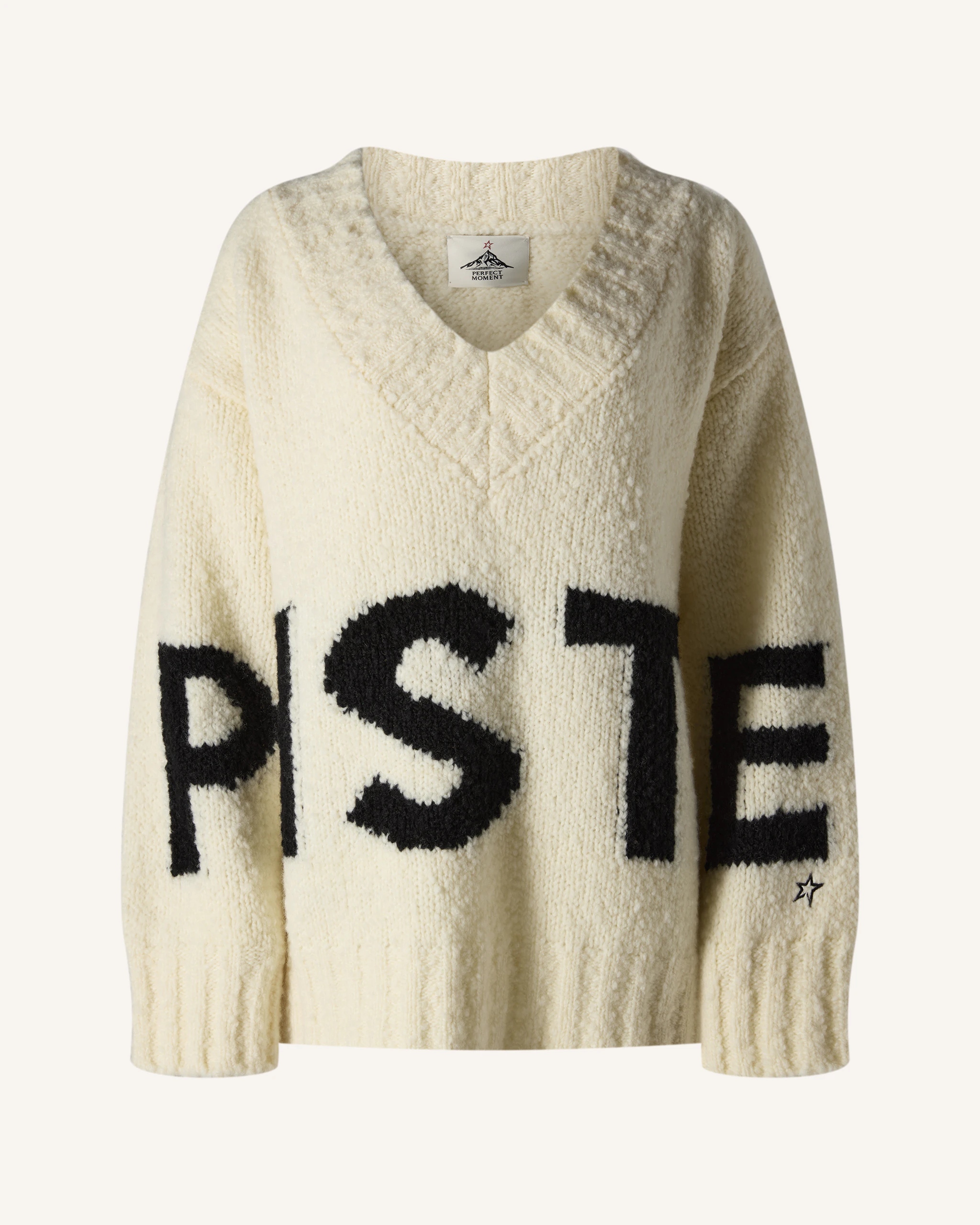 Oversized Wool V-Neck Piste Sweater 0 Oversized Wool V-Neck Piste Sweater