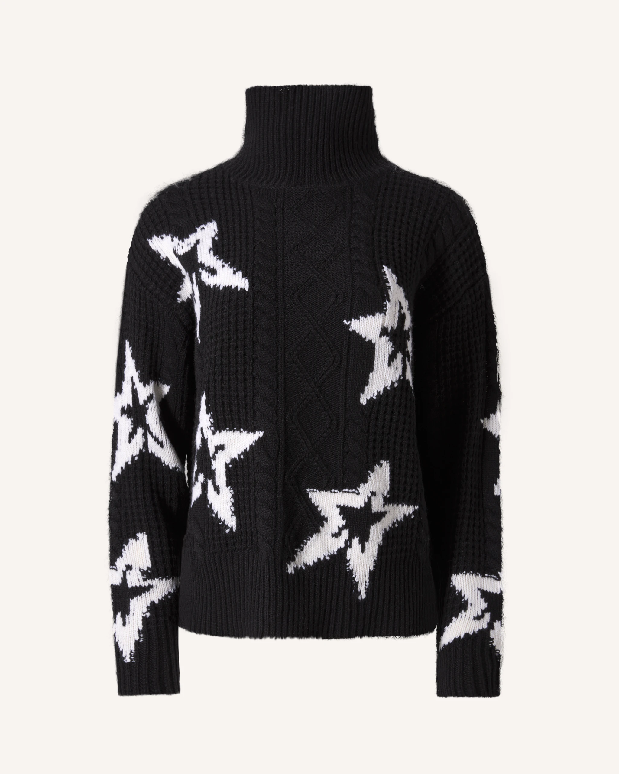 Wool Cable Star Turtleneck Sweater | Perfect Moment
