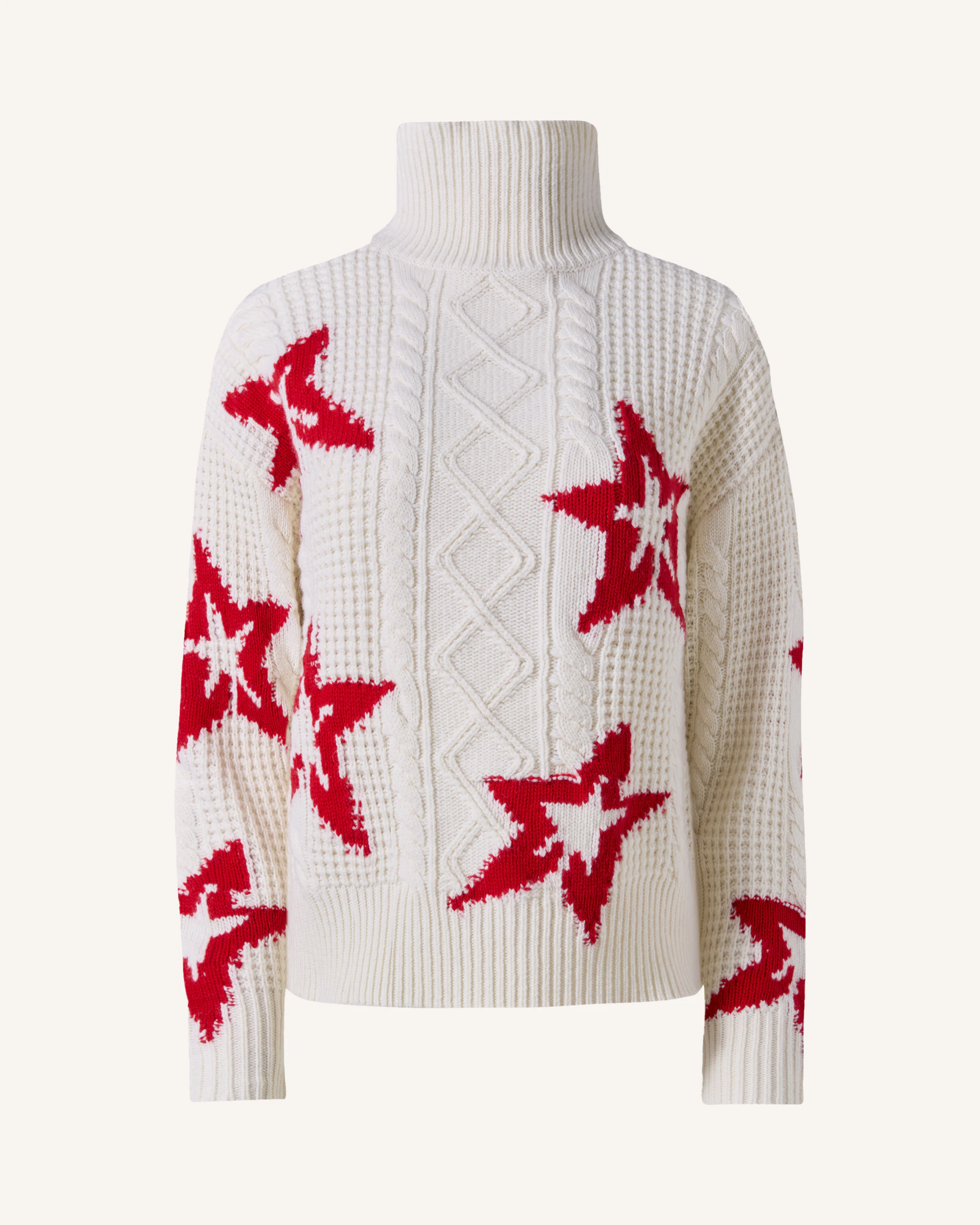 Wool Cable Star Turtleneck Sweater 0 Wool Cable Star Turtleneck Sweater