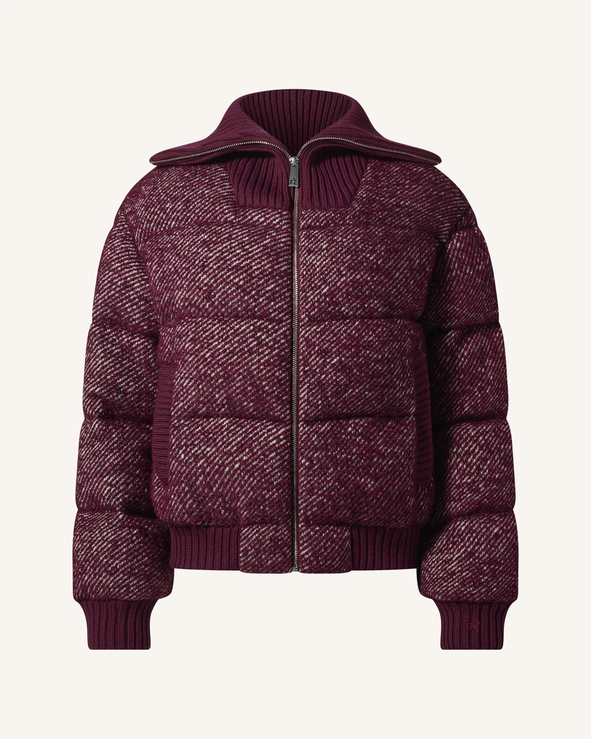 Bouclé Wool Bomber Down Jacket 0 Bouclé Wool Bomber Down Jacket