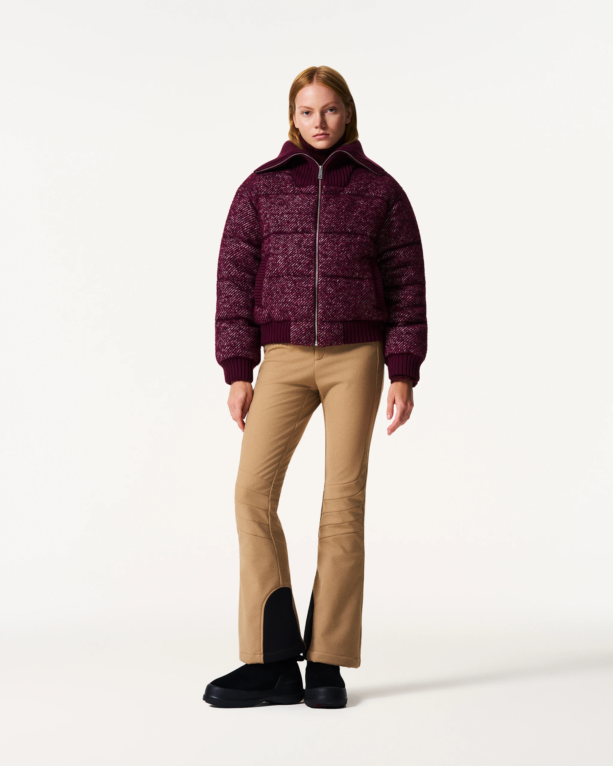Bouclé Wool Bomber Down Jacket 1 Bouclé Wool Bomber Down Jacket