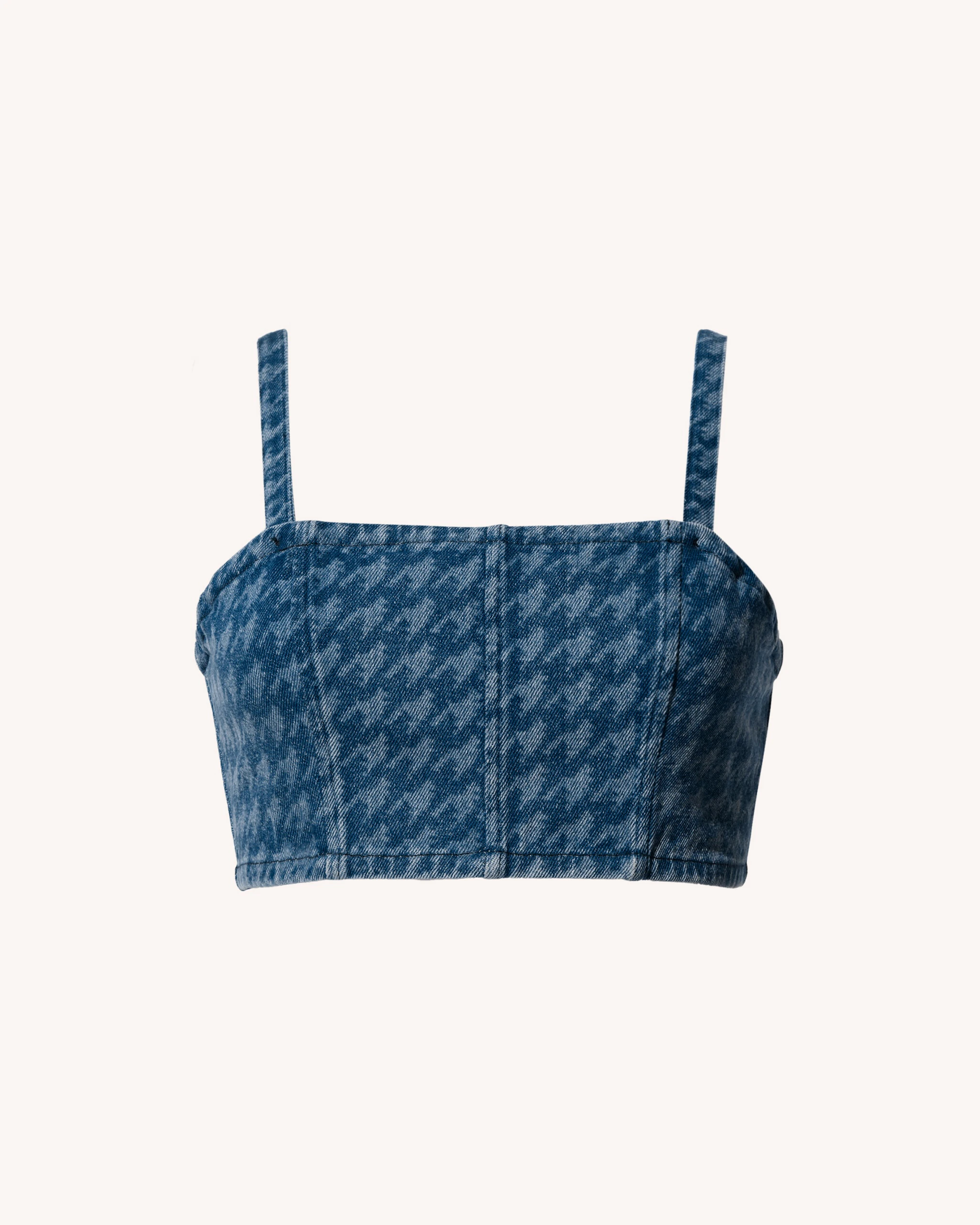 Houndstooth Denim Bralette 0 Houndstooth Denim Bralette