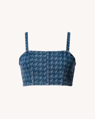 Houndstooth Denim Bralette