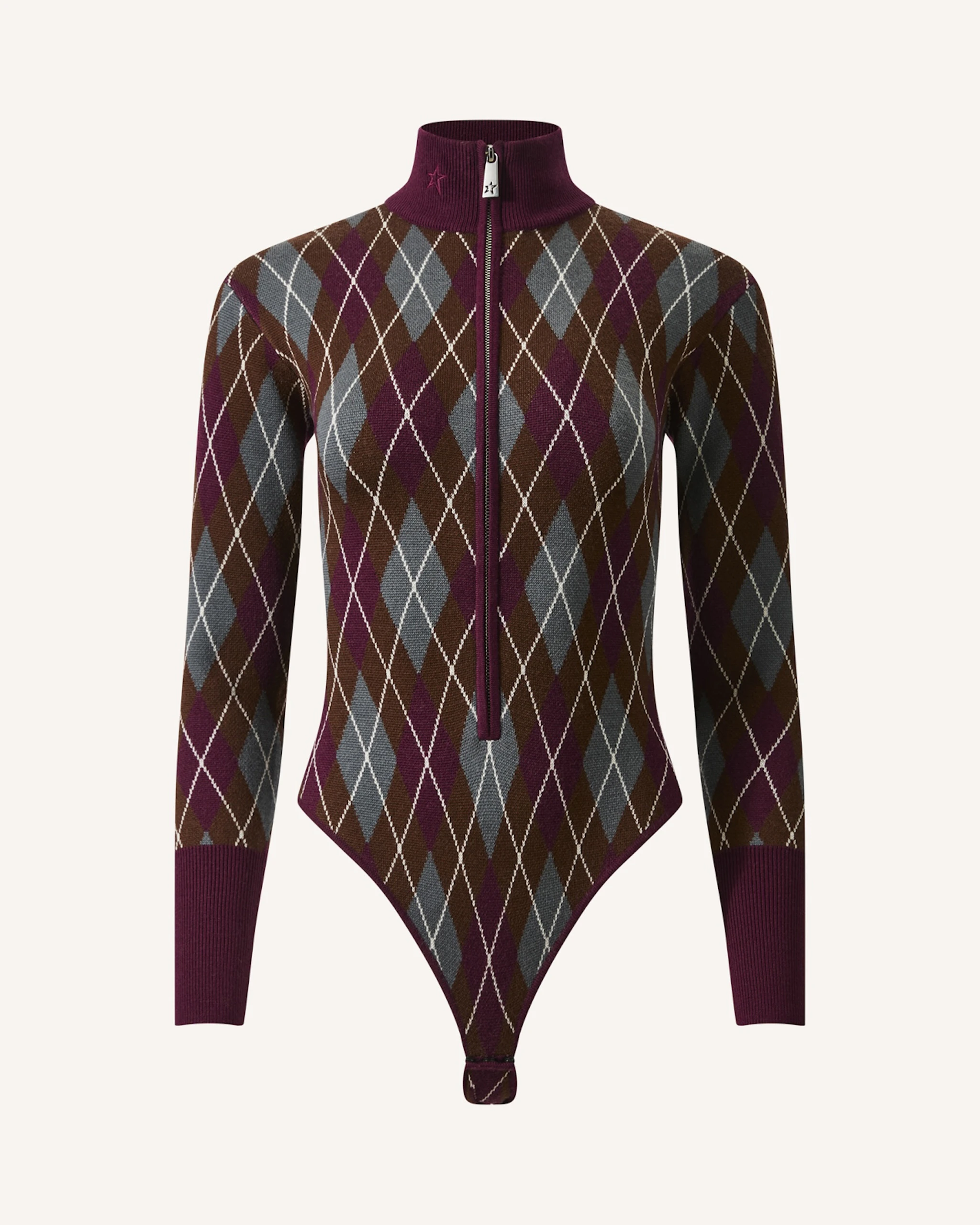 Merino Wool Argyle Bodysuit 0 Merino Wool Argyle Bodysuit