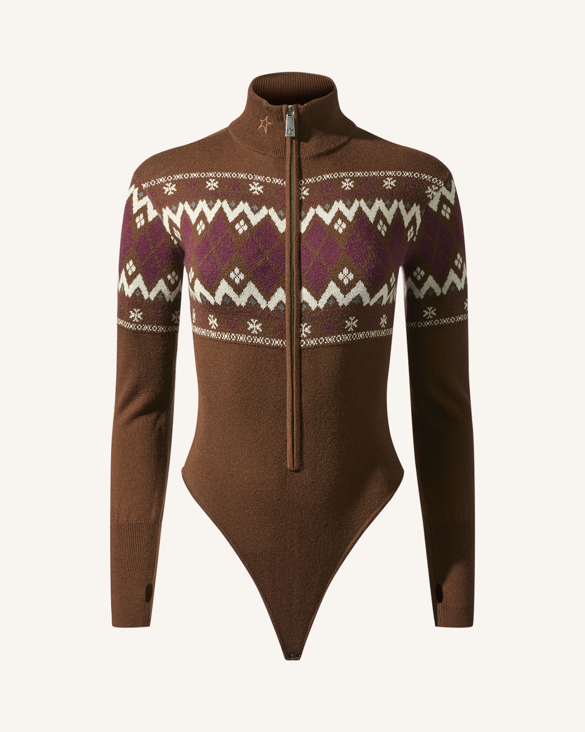 Intarsia-Knit Merino Wool Bodysuit 0 Intarsia-Knit Merino Wool Bodysuit